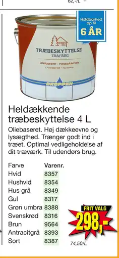Harald Nyborg Heldækkende træbeskyttelse 4 L tilbud