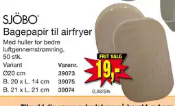 Bagepapir til airfryer