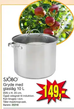 Harald Nyborg Gryde med glaslåg 10 L tilbud