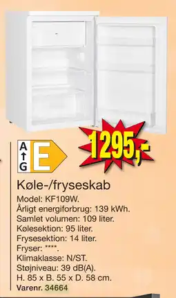 Harald Nyborg Køle-/fryseskab tilbud