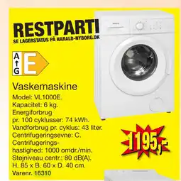 Harald Nyborg Vaskemaskine tilbud