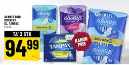 Løvbjerg ALWAYS BIND, DISCREET EL. TAMPAX tilbud