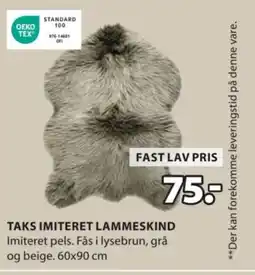 JYSK TAKS IMITERET LAMMESKIND tilbud