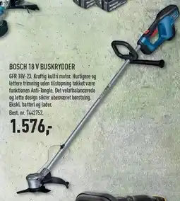 Johannes Fog BOSCH 18 V BUSKRYDDER - EX MOMS tilbud