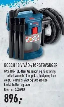 BOSCH 18 V VÅD-/TØRSTØVSUGER - EX MOMS