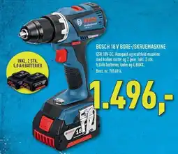Johannes Fog BOSCH 18 V BORE-/SKRUEMASKINE - EX MOMS tilbud