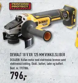 Johannes Fog DEWALT 18 V XR 125 MM VINKELSLIBER - EX MOMS tilbud