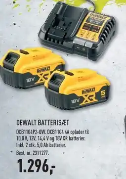 Johannes Fog DEWALT BATTERISÆT - EX MOMS tilbud