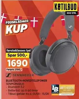 Power SENNHEISER BLUETOOTH-HOVEDTELEFONER tilbud