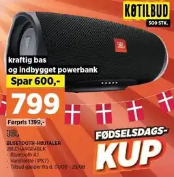 Power JBL BLUETOOTH-HØJTTALER tilbud