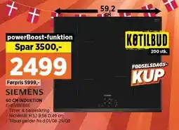 Power SIEMENS 60 CM INDUKTION tilbud
