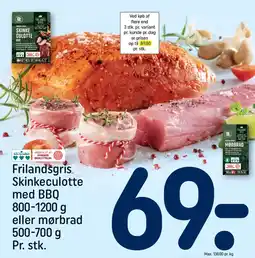REMA 1000 Frilandsgris Skinkeculotte med BBQ 800-1200 g eller mørbrad 500-700 g Pr. stk. tilbud
