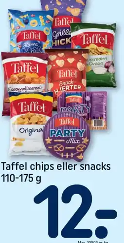 REMA 1000 Taffel chips eller snacks 110-175 g tilbud