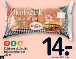 REMA 1000 Kohberg økologisk fuldkornsburger 240 g tilbud