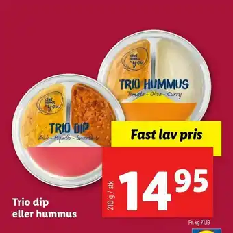 Trio dip eller hummus