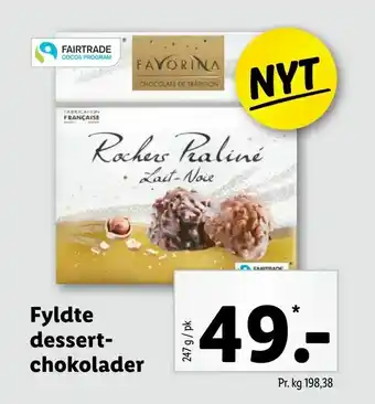 Fyldte dessert- chokolader
