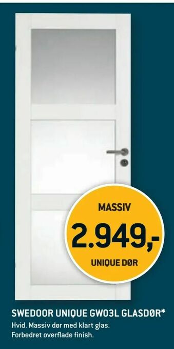 SWEDOOR UNIQUE GW03L GLASDØR*