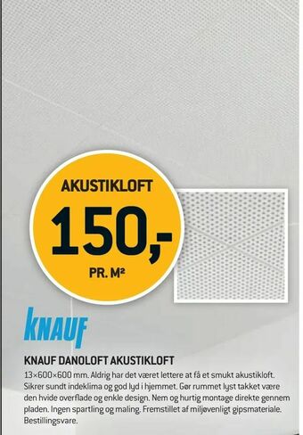 XL-BYG KNAUF DANOLOFT AKUSTIKLOFT tilbud