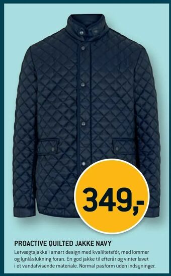 XL-BYG Proactive quilted jakke navy tilbud