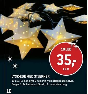 XL-BYG Lyskæde med stjerner tilbud