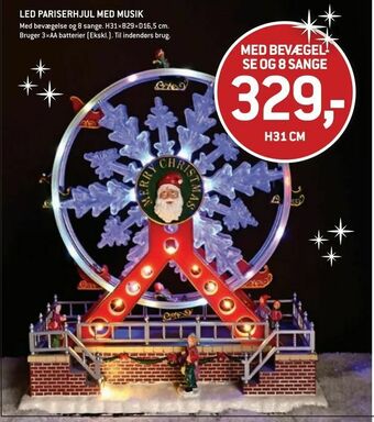 XL-BYG Led pariserhjul med musik tilbud