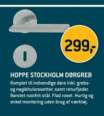 XL-BYG Hoppe stockholm dørgreb tilbud