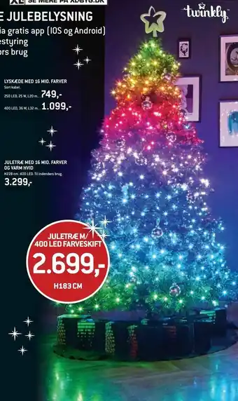 XL-BYG Juletræ m/ 400 led farveskift tilbud