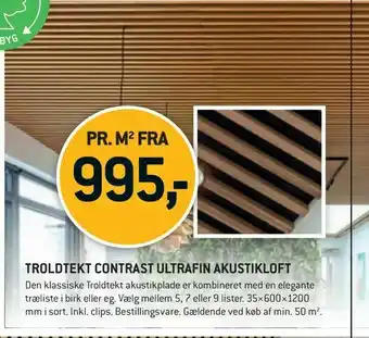 XL-BYG Troldtekt contrast ultrafin akustikloft tilbud