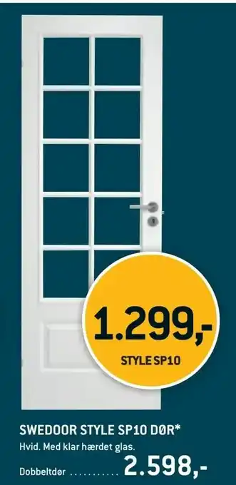 XL-BYG Swedoor style sp10 dør tilbud