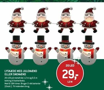 XL-BYG Lyskæde med julemænd eller snemænd tilbud