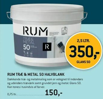 XL-BYG Rum træ & metal 50 halvblank tilbud