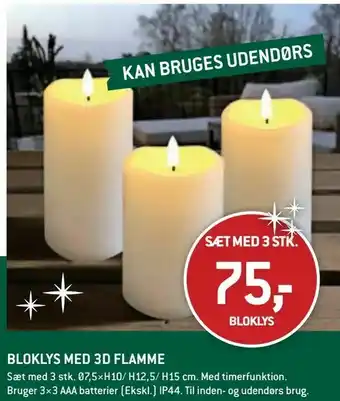 BLOKLYS. BLOKLYS MED 3D FLAMME