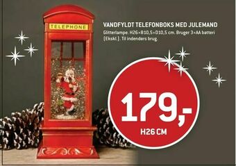 XL-BYG Vandfyldt telefonboks med julemand tilbud