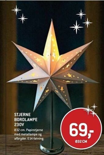 XL-BYG Stjerne bordlampe 230v tilbud