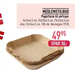 Papirform til airfryer