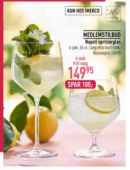 Imerco Napoli spritzerglas tilbud