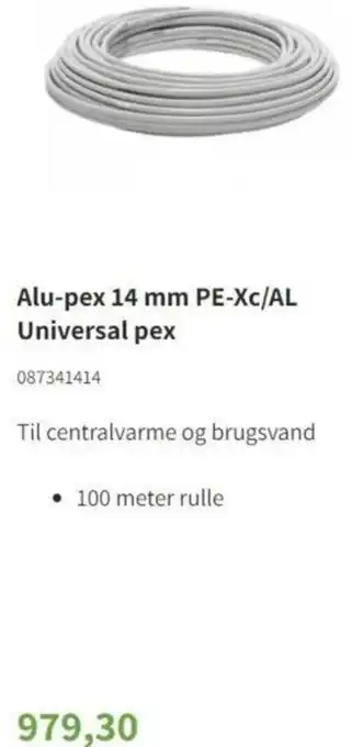 Alu Pex 14 mm Pe-Xc/Al Universal Pex 100 m