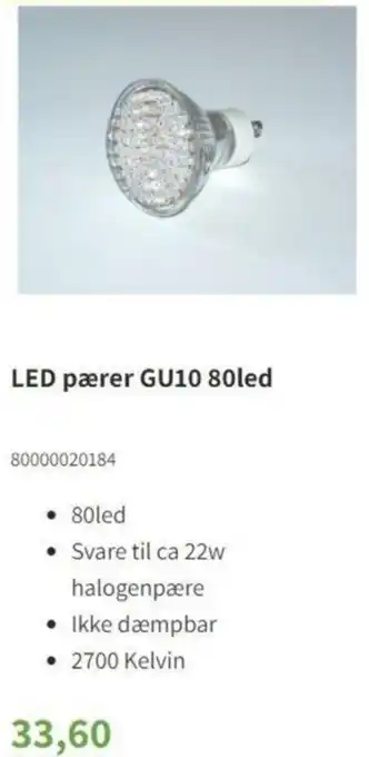 Led Pærer Gu10 80Led