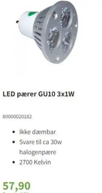 Led Pærer Gu10 3x1W