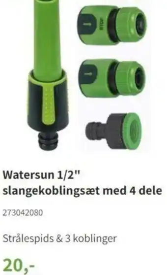 VVS Eksperten Watersun 1/2 Slangekoblingsæt Med 4 Dele tilbud