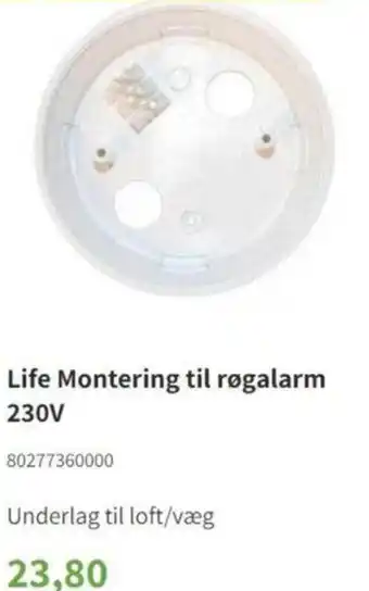 Life Montering Til Røgalarm 230V