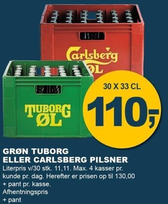 Let-Køb Grøn Tuborg Eller Carlsberg Pilsner tilbud