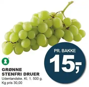 Grønne Stenfri Druer 500 g