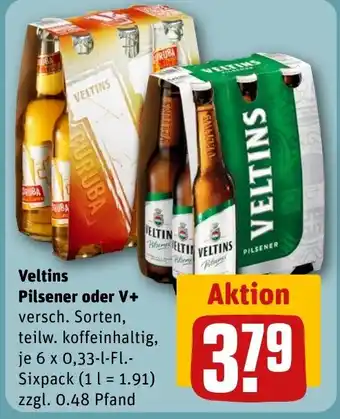 REWE DE Veltins Pilsener oder V+ tilbud