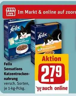 REWE DE Felix Sensations Katzentrocken- nahrung tilbud
