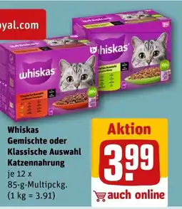 REWE DE Whiskas Gemischte oder Klassische Auswahl Katzennahrung ) tilbud