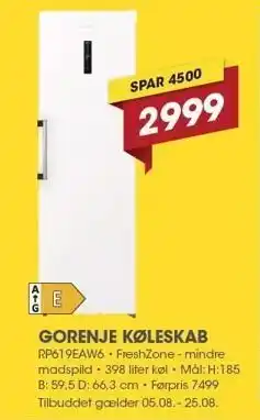 GORENJE KØLESKAB