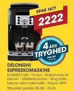 Punkt1 DELONGHI ESPRESSOMASKINE tilbud