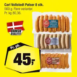Calle Carl Vollstedt Pølser 8 stk tilbud