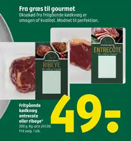 Coop 365 Fritgående kødkvæg entrecote eller ribeye* tilbud